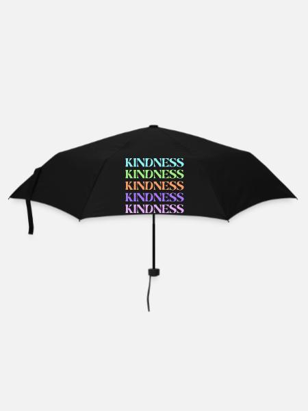 Freundlichkeit Regenbogen gestapelter Text - Regenschirm (klein) - Schwarz