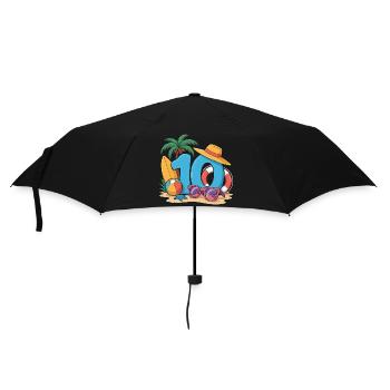 10. Geburtstagsurlaub 10 Jahre - Regenschirm (klein) - Schwarz - Vorne