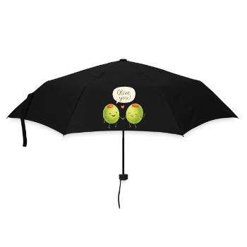 Olive You! Olive Love Paar Valentinstag Liebe  - Regenschirm (klein) - Schwarz - Vorne