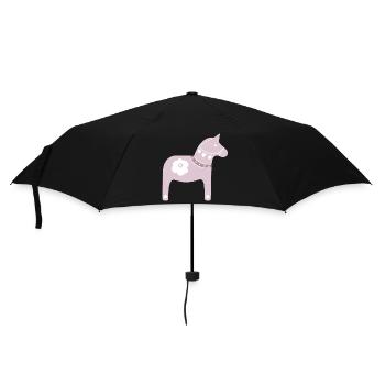 Dala Horse Pink Sweden Christmas Tradition Wood - Umbrella (small) - black - Front