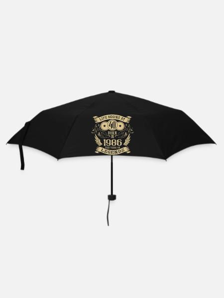 40. Geburtstag Leben beginnt Jahrgang 1986 Engel - Regenschirm (klein) - Schwarz
