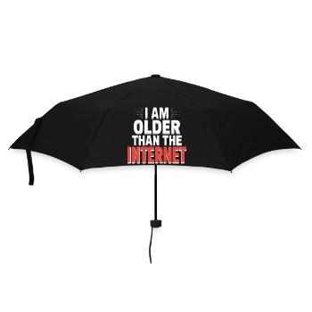 Ich bin älter als das Internet – Funny Quote T-Shirt - Regenschirm (klein) - Schwarz - Vorne