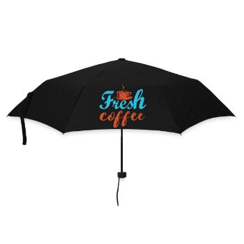 Fresh coffee - colorful inscriptions - Umbrella (small) - black - Front