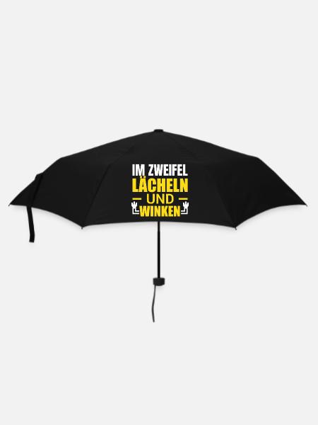 When in doubt, smile and wave - Umbrella (small) - black