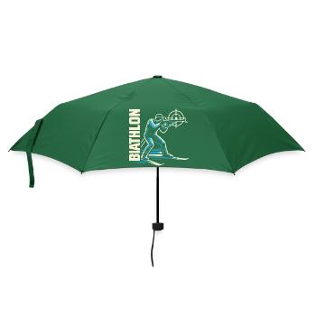 Biathlon Passion Liebhaber Geschenk - Regenschirm (klein) - Flaschengrün - Vorne