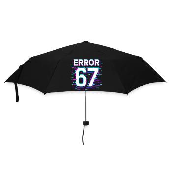 Error 67 Six Seven Glitch Cyber Meme Gift Idea - Umbrella (small) - black - Front