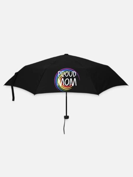 Proud Mom Regenbogen - Regenschirm (klein) - Schwarz