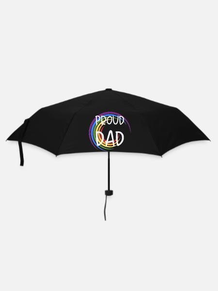 Proud Dad LGBTQ Regenbogen Familie - Regenschirm (klein) - Schwarz