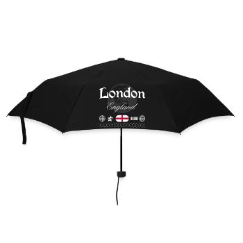 London England Streetwear Travel Souvenir - Umbrella (small) - black - Front