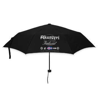 Akureyri Island Streetwear Reise Souvenir - Regenschirm (klein) - Schwarz - Vorne