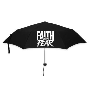 Glaube Faith Over Fear Jesus Gott Bibelvers Kirche - Regenschirm (klein) - Schwarz - Vorne