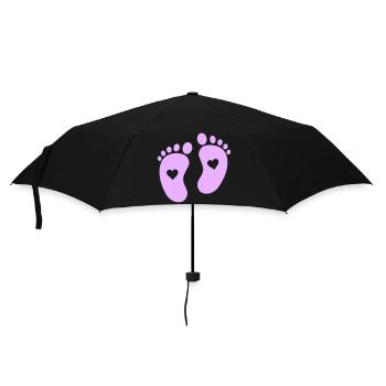Baby feet - Umbrella (small) - black - Front