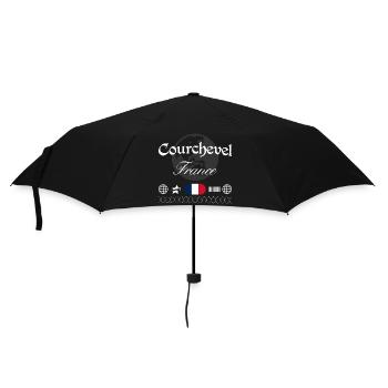 Courchevel Frankreich Streetwear Reise Souvenir - Regenschirm (klein) - Schwarz - Vorne