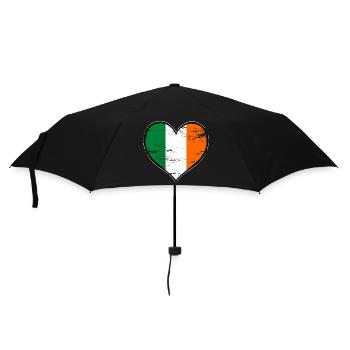 Ireland heart flag used - Umbrella (small) - black - Front