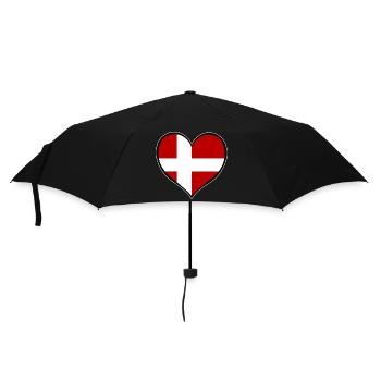 Drapeau du Cœur du Danemark - Parapluie standard - noir - Devant