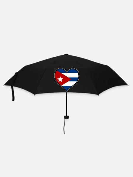 Kubas Herzflagge - Regenschirm (klein) - Schwarz