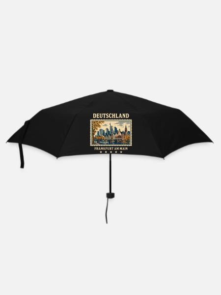 Deutschland Frankfurt Vintage Reisemarke - Regenschirm (klein) - Schwarz