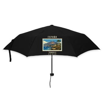 Spanien Teneriffa Vintage Reisemarke - Regenschirm (klein) - Schwarz - Vorne