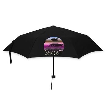 Sunset Palm Trees - Umbrella (small) - black - Front