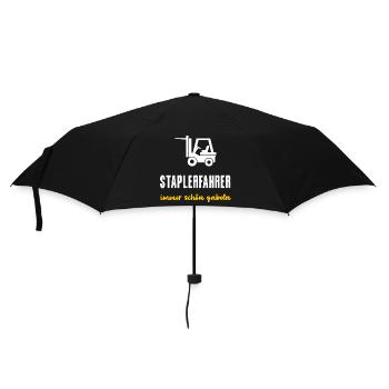 Staplerfahrer Geschenk Immer schön gabeln - Regenschirm (klein) - Schwarz - Vorne
