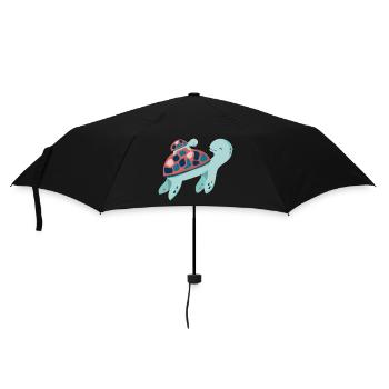 Schildkröte - Regenschirm (klein) - Schwarz - Vorne