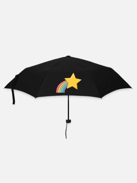 Sternschnuppe Regenbogen - Regenschirm (klein) - Schwarz