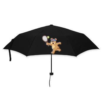 Bear Tennis Racket Sport - Umbrella (small) - black - Front