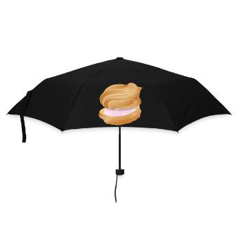 mit rosa Sahne gefüllter Windbeutel Illustration - Regenschirm (klein) - Schwarz - Vorne