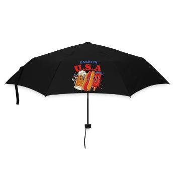 Party In The Usa Hot Dog Love Funny Fourth July - Umbrella (small) - black - Front