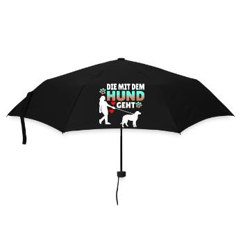 Die mit dem Hund geht - Regenschirm (klein) - Schwarz - Vorne