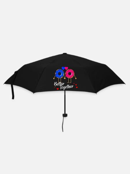 Donut Liebe Partner Valentinstag - Better Together - Regenschirm (klein) - Schwarz