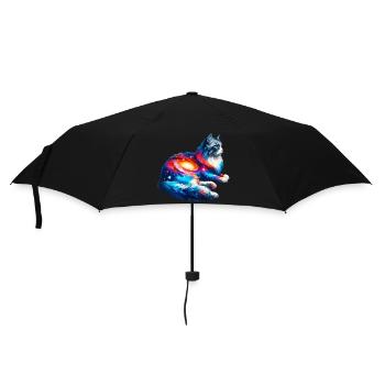 Katze - Regenschirm (klein) - Schwarz - Vorne