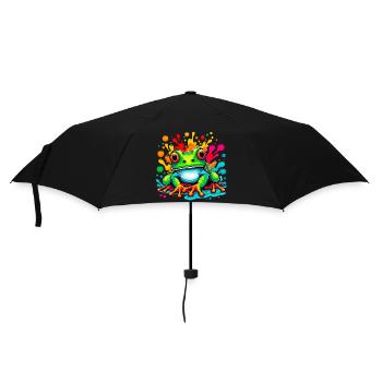 Frosch - Regenschirm (klein) - Schwarz - Vorne