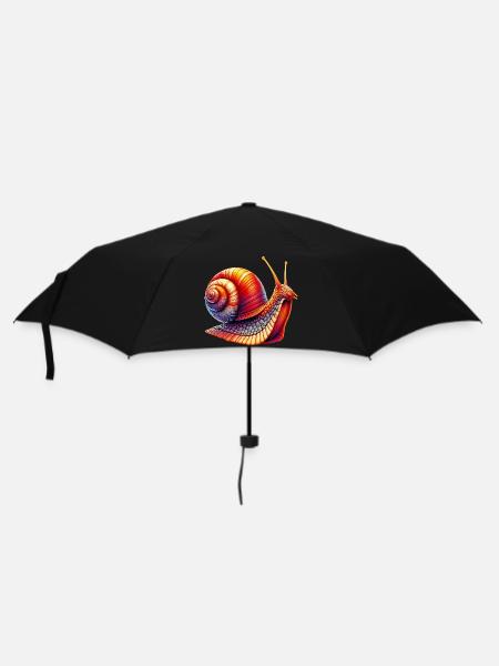 Schnecke - Regenschirm (klein) - Schwarz