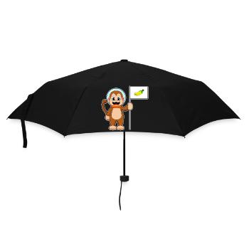 Affe Astronaut Weltraum - Regenschirm (klein) - Schwarz - Vorne