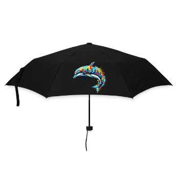 Delfin - Regenschirm (klein) - Schwarz - Vorne