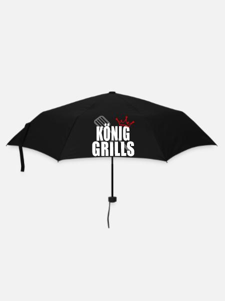 König des Grills Krone Gillbesteck - Regenschirm (klein) - Schwarz