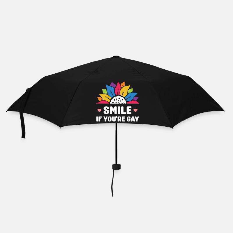 LGBT Pride Month - Lächeln Sie, wenn Sie schwul sind - Regenschirm (klein) - Schwarz