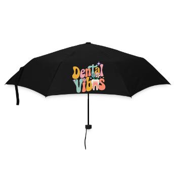 Dentaire Rétro Groovy Femme Dentiste - Parapluie standard - noir - Devant
