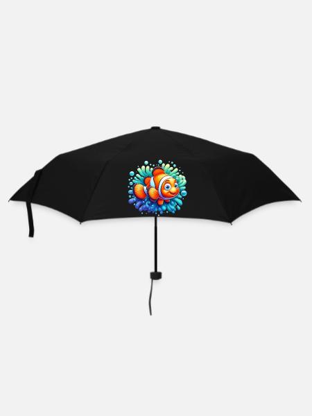 Clownfisch - Regenschirm (klein) - Schwarz