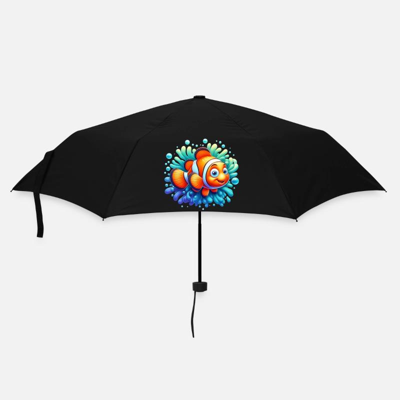 Clownfisch - Regenschirm (klein) - Schwarz