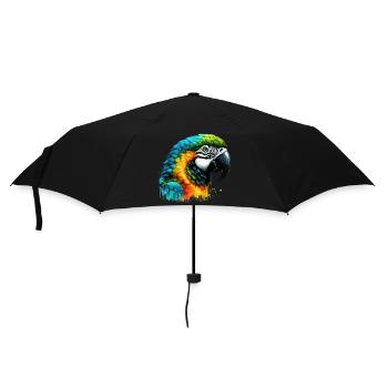 Papagei - Regenschirm (klein) - Schwarz - Vorne