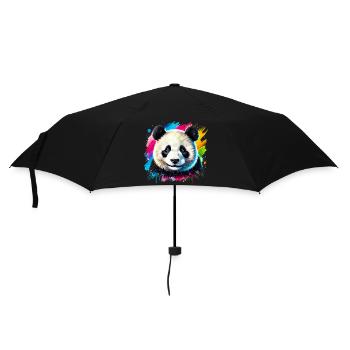 Panda - Regenschirm (klein) - Schwarz - Vorne