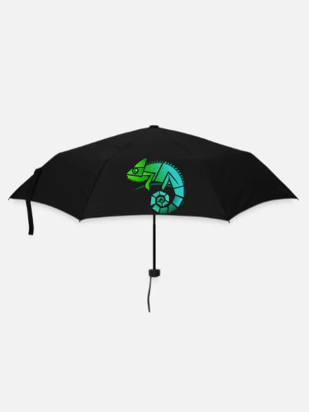 Chamäleon Illustration - Regenschirm (klein) - Schwarz