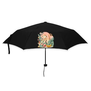 Singe joueur aux fruits tropicaux - Parapluie standard - noir - Devant