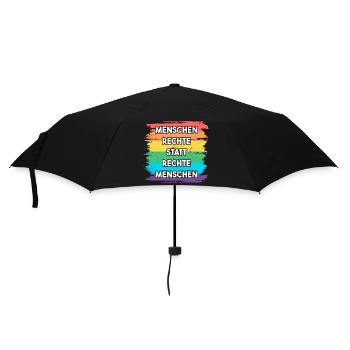 Menschenrechte statt rechte Menschen LGBT Vielfalt - Regenschirm (klein) - Schwarz - Vorne