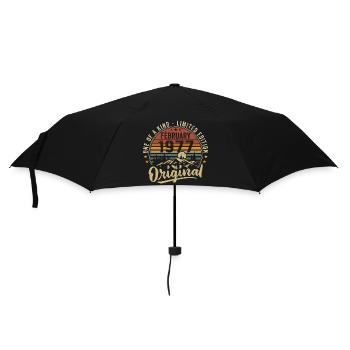 Cadeau Anniversaire Février 1977 Cool Février 1977 - Parapluie standard - noir - Devant