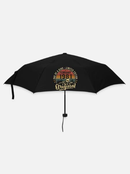 Cadeau Anniversaire Février 1981 Cool Février 1981 - Parapluie standard - noir
