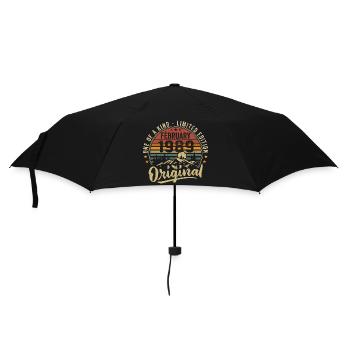Cadeau Anniversaire Février 1989 Cool Février 1989 - Parapluie standard - noir - Devant