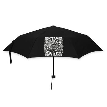 Stay Wild Biker Motorcycle Club MC - Regenschirm (klein) - Schwarz - Vorne
